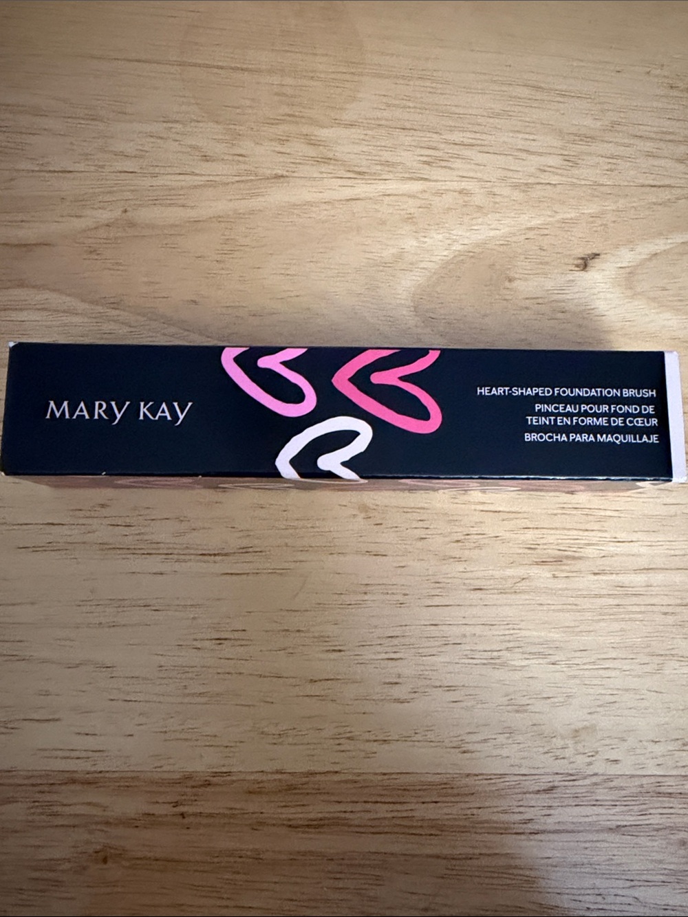 Mary Kay Heart Motif Foundation Brush - Black with Pink & White Accents